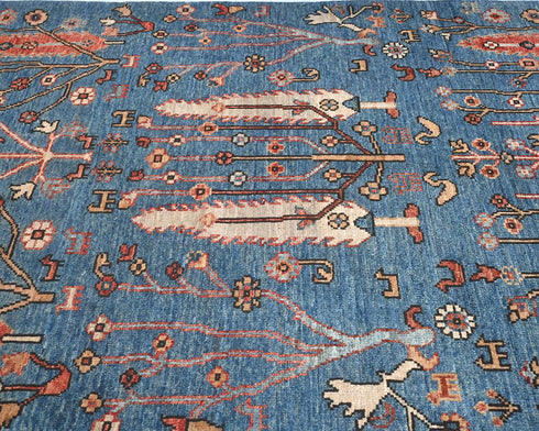 3x5 Blue Khurgeen Afghan Hand Knotted Wool Area Rug